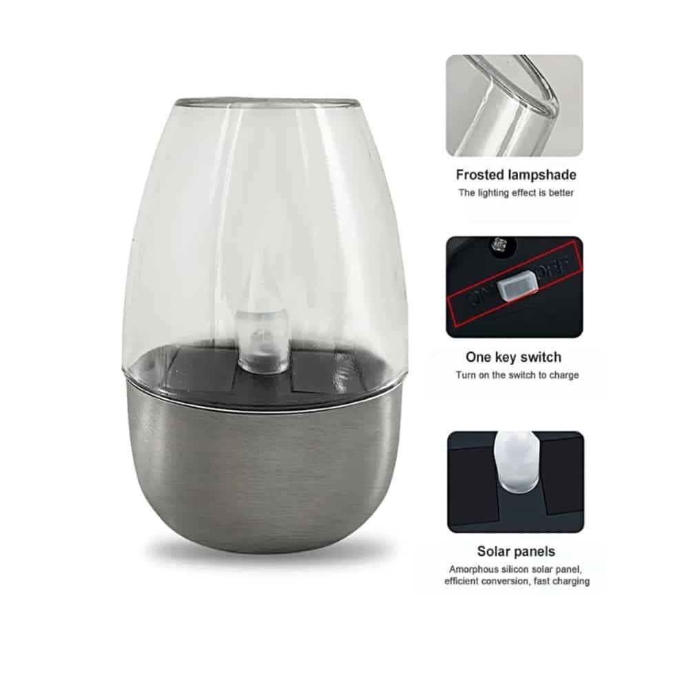 Bedlampe – Solcelle m/spyd 27 cm – pakke med 2 stk.