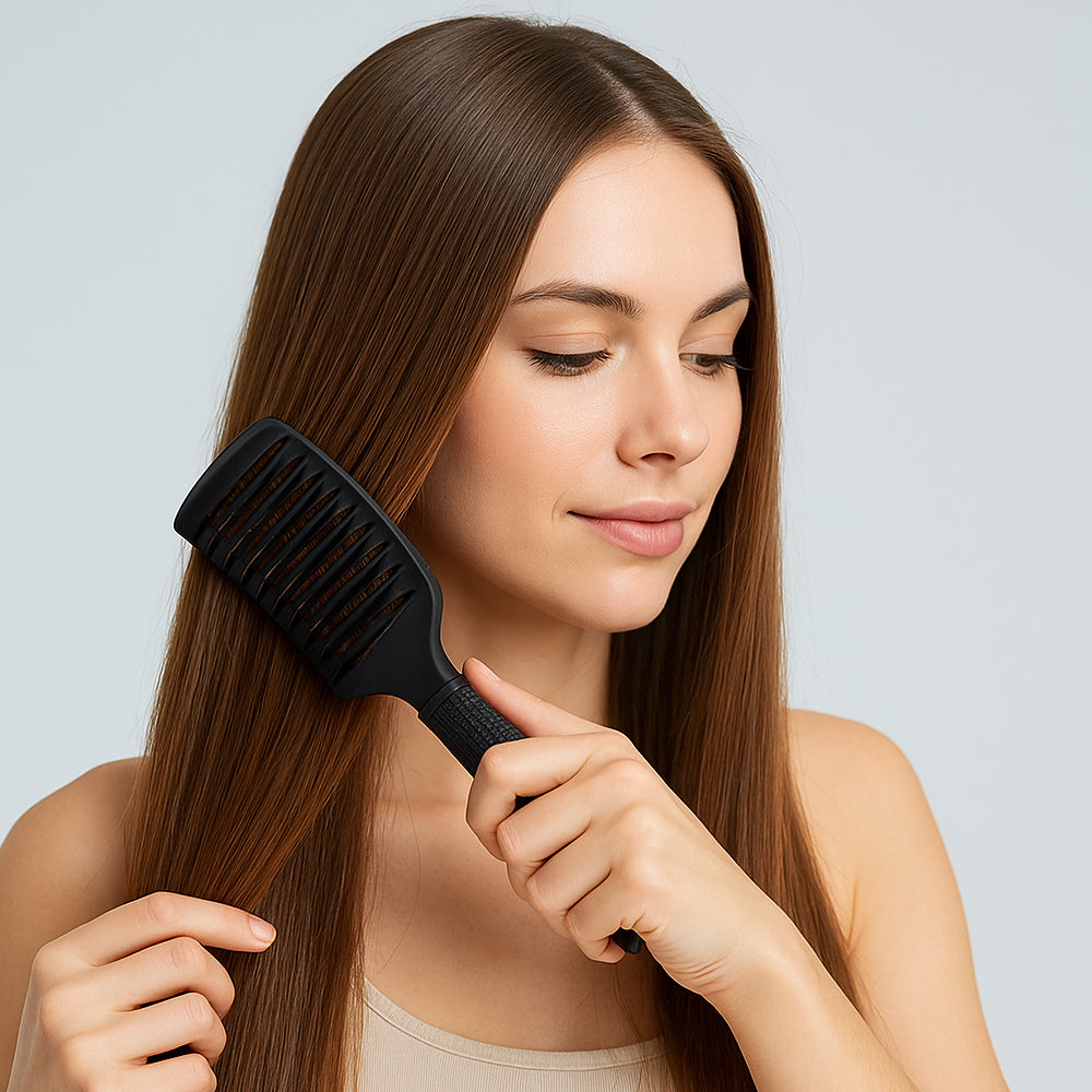 Anti-floke hårbørste med villsvinbust – skånsom for vått og tørt hår