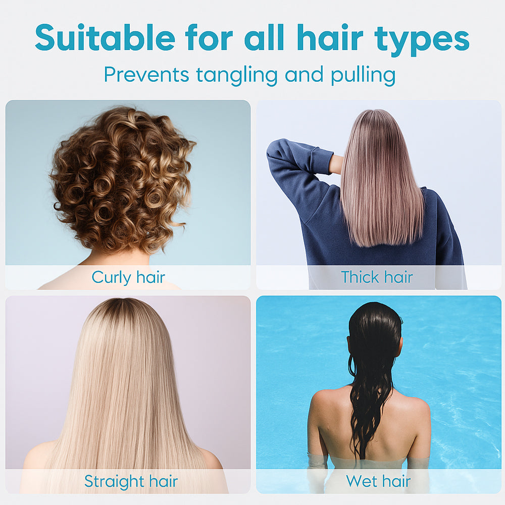 Anti-floke hårbørste med villsvinbust – skånsom for vått og tørt hår