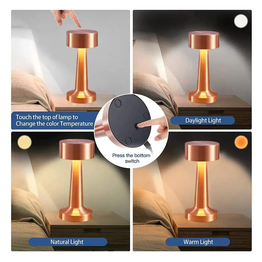 Bordlampe LED med Touch & Oppladbar Funksjon