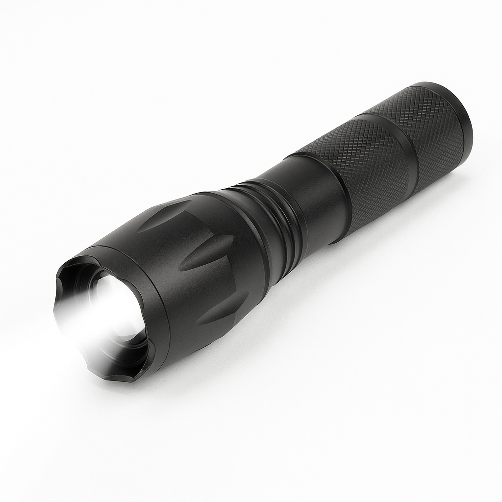Taclight LED zoomlommelykt (vanntett og støtsikker) m/5 funksjoner