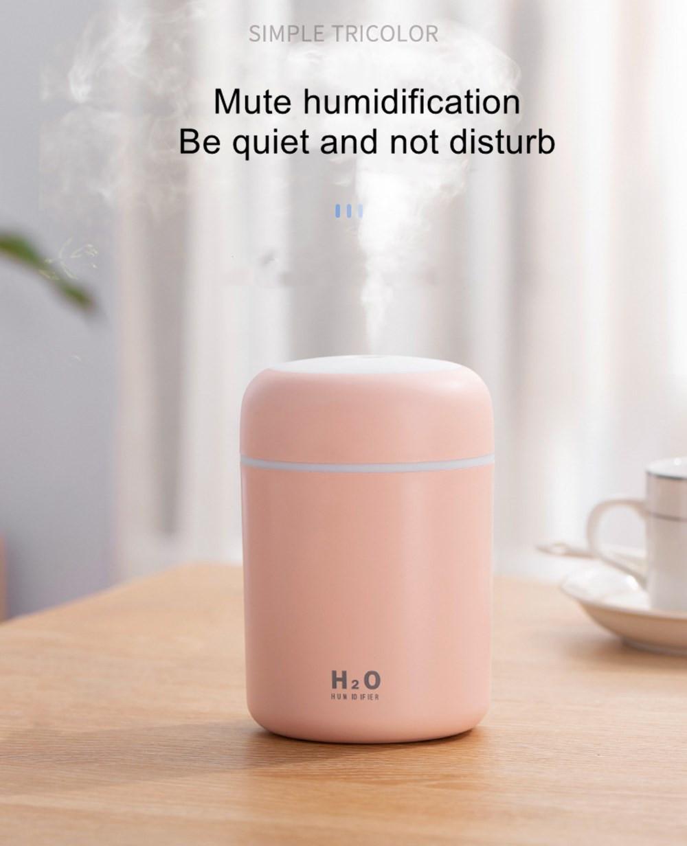 H2O-Luftfukter / Humidifier m. LED-Lys (Fås i flere farger)
