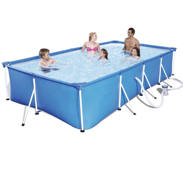 Bestway badebasseng 5700L - Rektangulært med metallramme 400 x 211 x 81cm