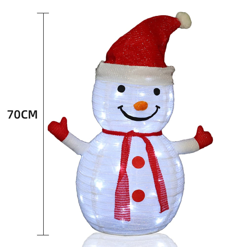 Snømann 70 cm - Sammenleggbar med timer -