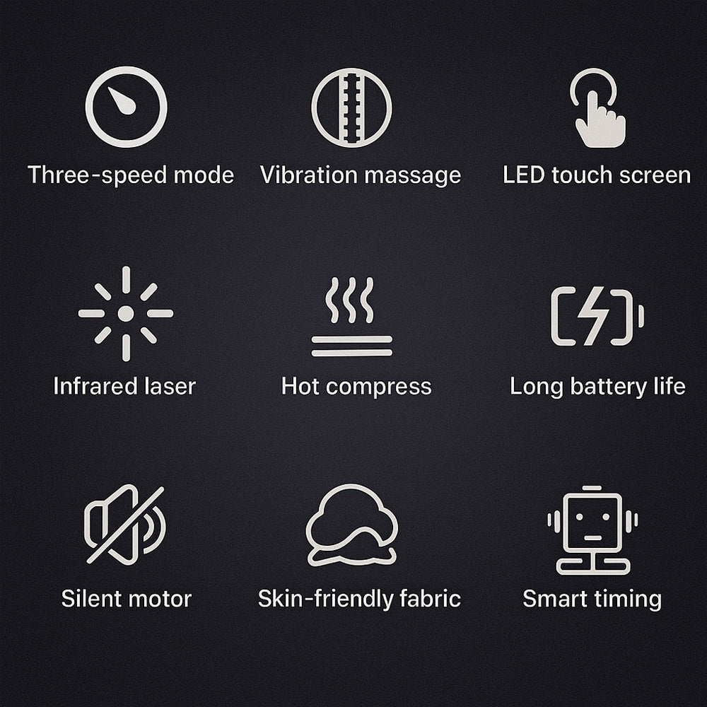Massasjeapparat til kne + infrarød lindring – Digital Skjerm