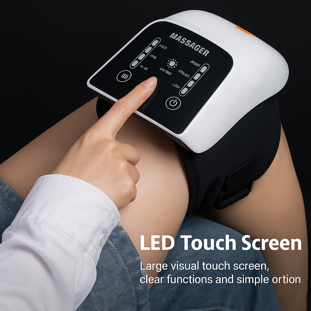 Massasjeapparat til kne + infrarød lindring – Digital Skjerm