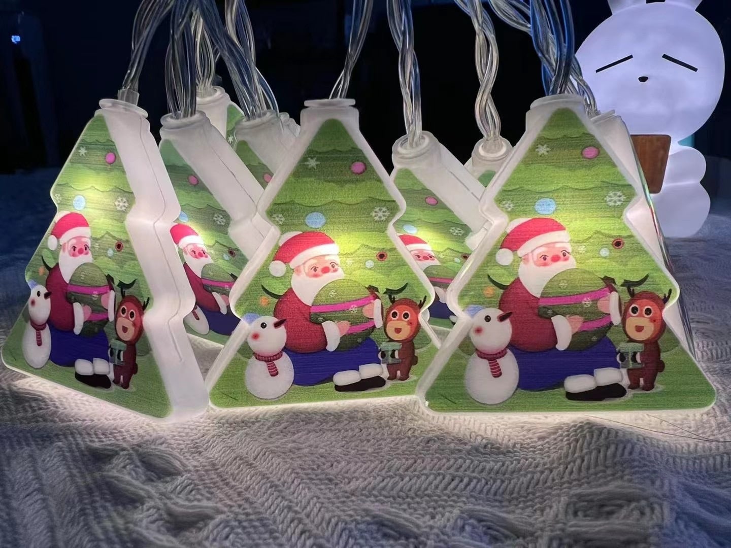 LED-lyskjede 2 meter med Juletre og Julenissen (10 stk)