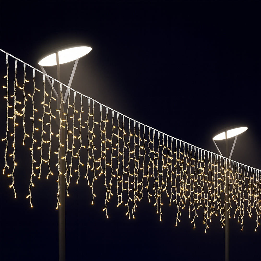 Lysslynge med istapper 95 LED 3 meter, varm hvit