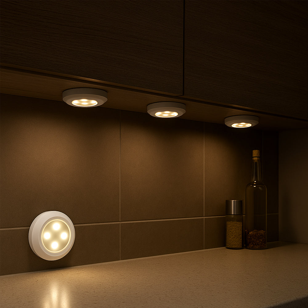 LED spot lys med fjernkontroll – 3 stk.