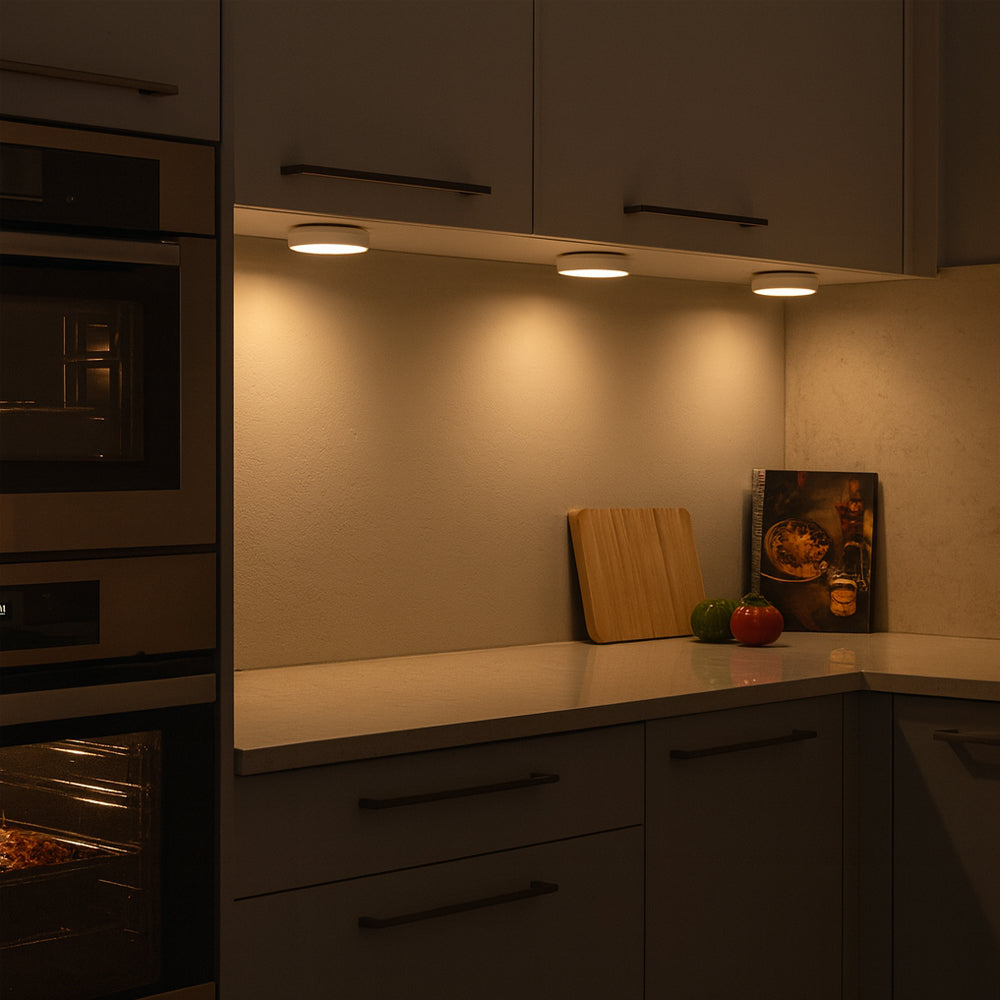 LED spot lys med fjernkontroll – 3 stk.