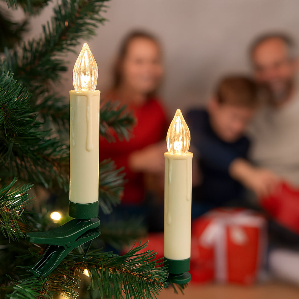 Trådløs LED juletrelys (10, 20 eller 30 stk) m/fjernkontroll