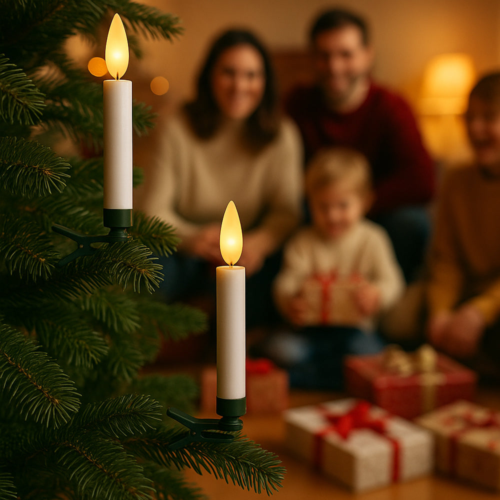 Trådløse LED-juletrelys med fjernkontroll – 10, 20 eller 30 stk.