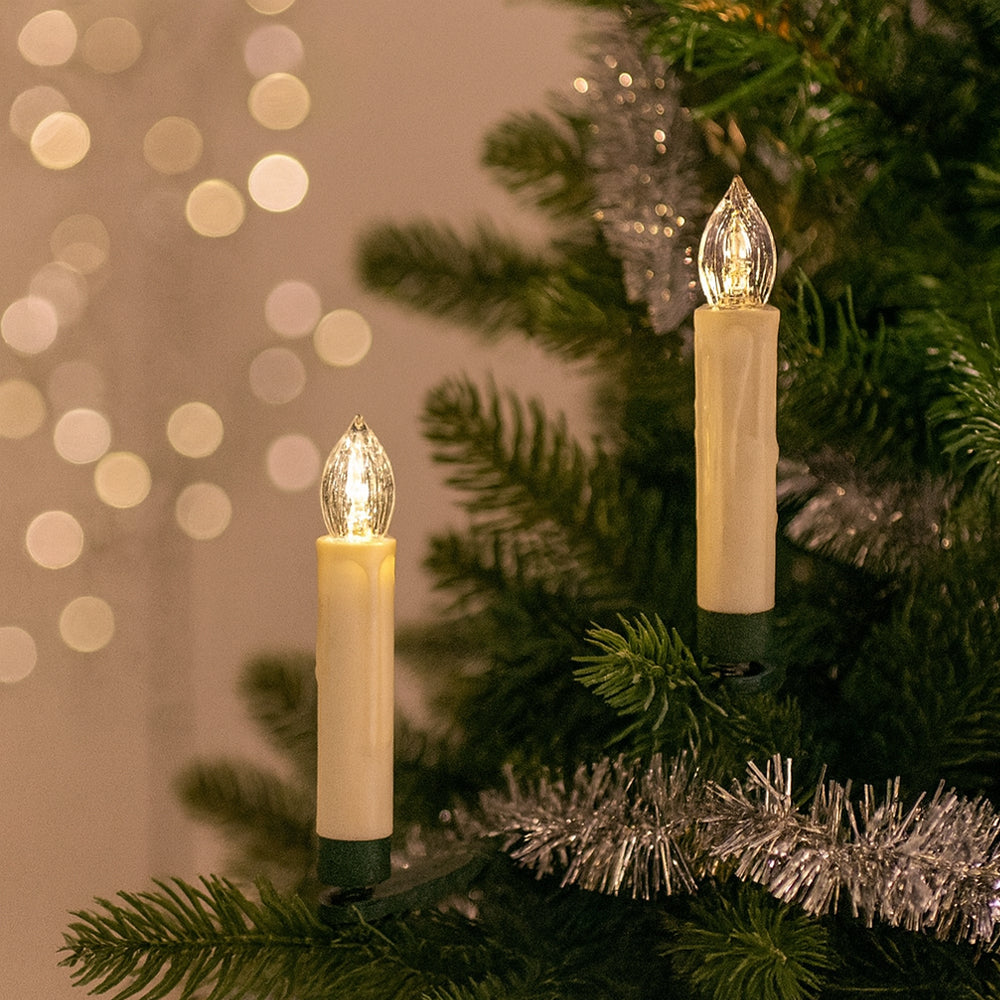 Trådløs LED juletrelys (10, 20 eller 30 stk) m/fjernkontroll