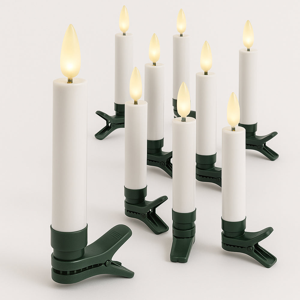 Trådløse LED-juletrelys med fjernkontroll – 10, 20 eller 30 stk.