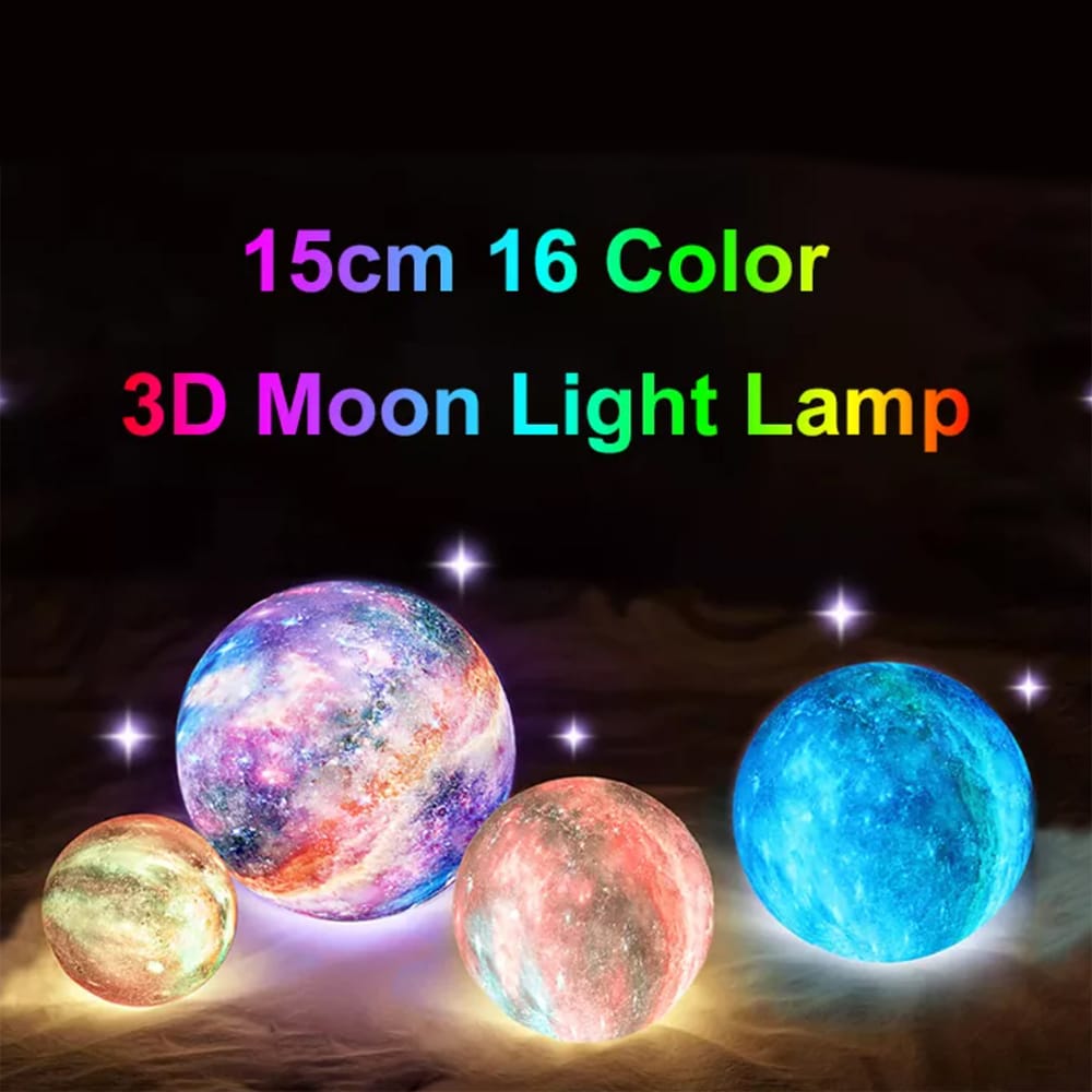 Månelampe –16 farger – LED – m/berøringsfunksjon og fjernkontroll