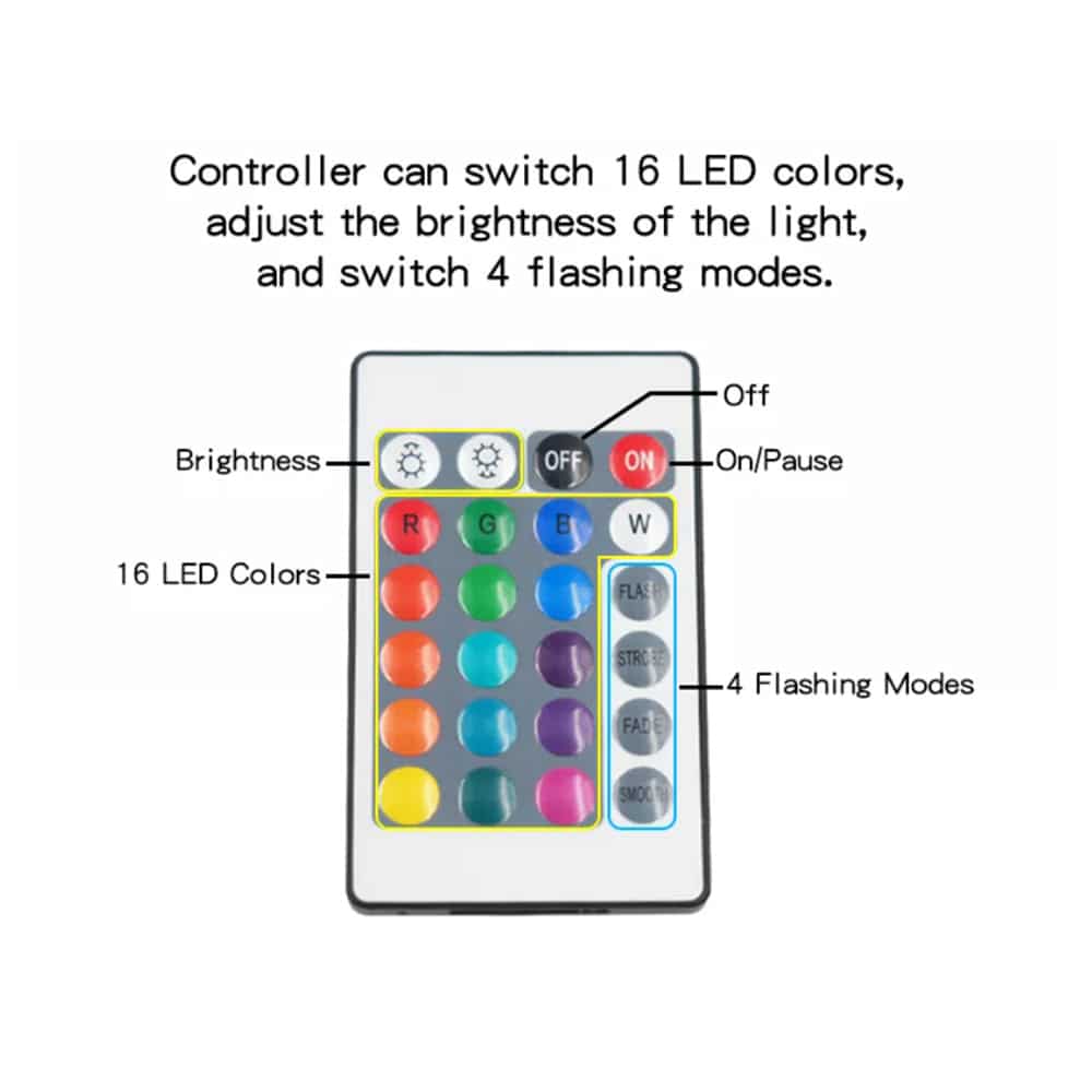 Månelampe –16 farger – LED – m/berøringsfunksjon og fjernkontroll