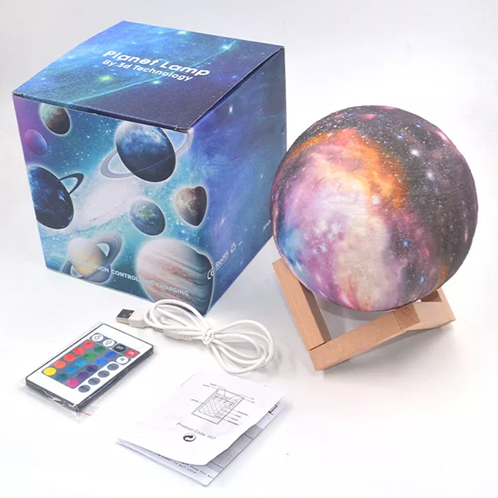 Månelampe –16 farger – LED – m/berøringsfunksjon og fjernkontroll