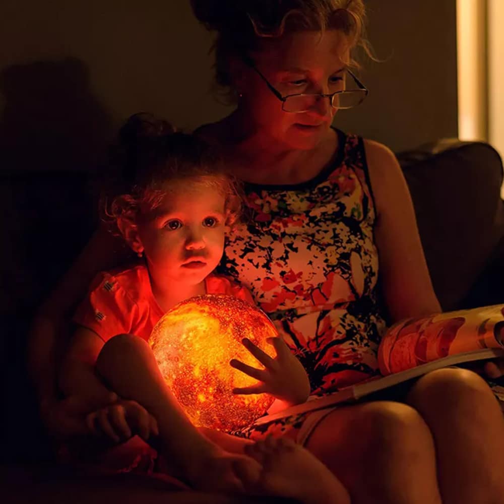 Månelampe –16 farger – LED – m/berøringsfunksjon og fjernkontroll