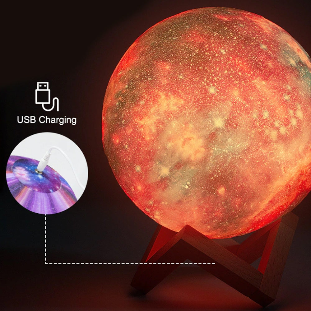 Månelampe –16 farger – LED – m/berøringsfunksjon og fjernkontroll
