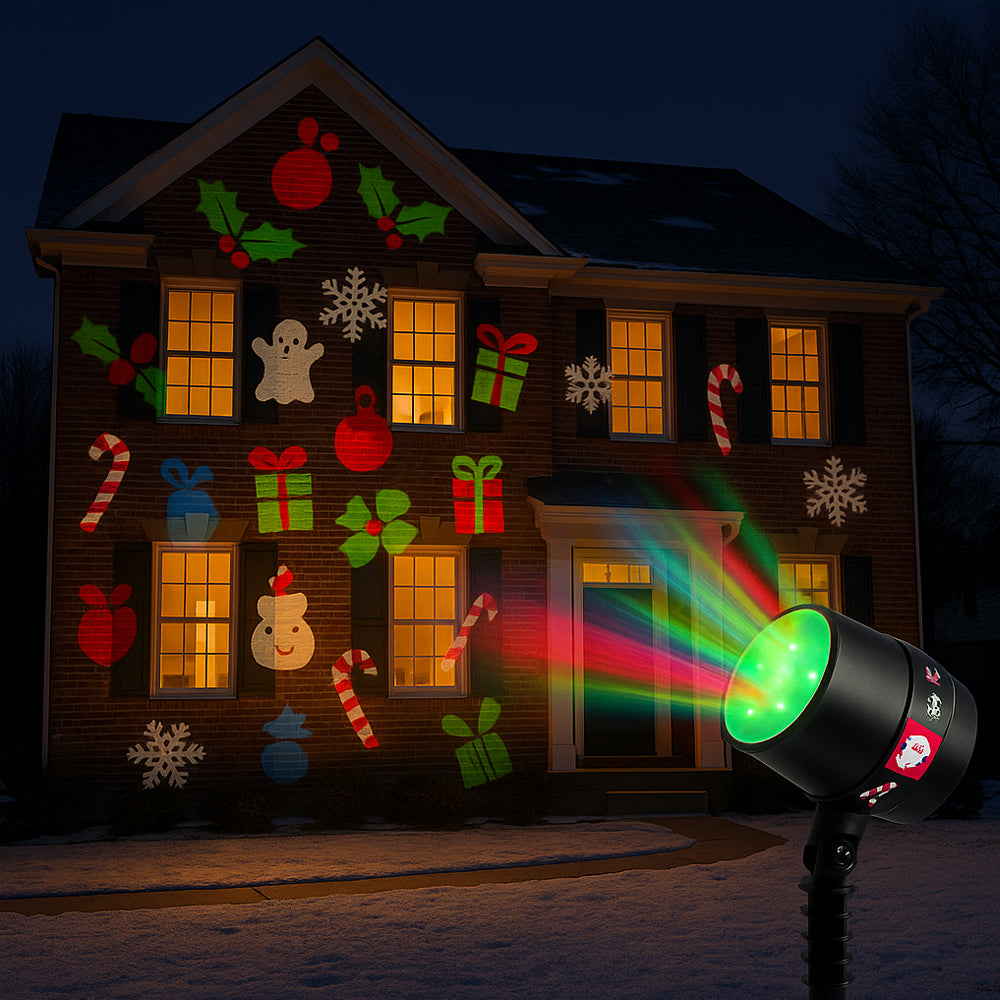 LED Magic Light-projektor – med 12 bevegelige lysmotiver