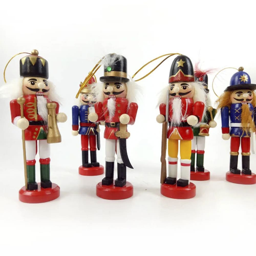 Nøtteknekkerfigurer i Tre - 12,5 cm, sett med 6 figurer -