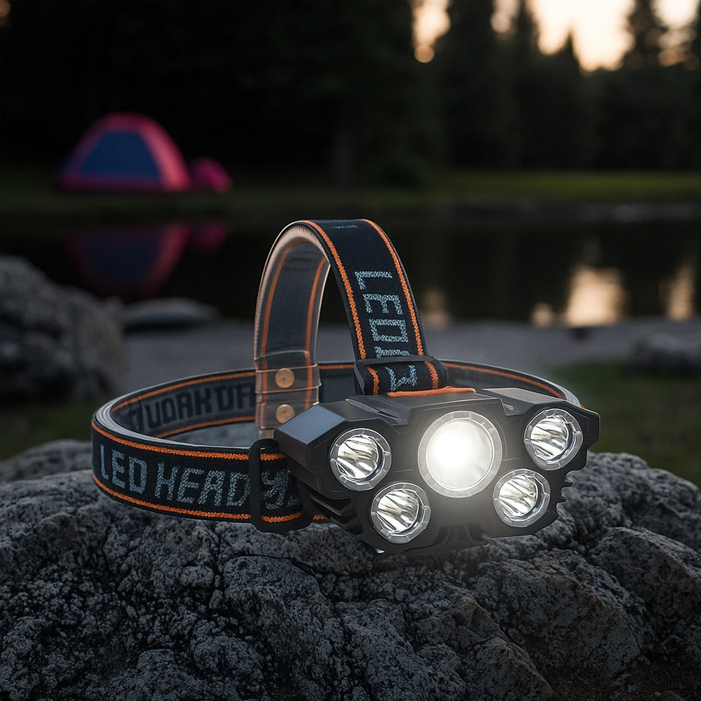 Hodelykt 300 lumen 180° justerbar vinkel – 4 lysmoduser