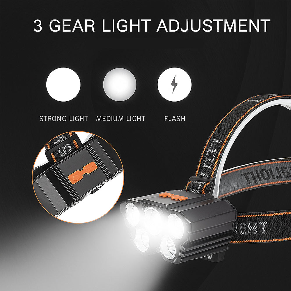 Hodelykt 300 lumen 180° justerbar vinkel – 4 lysmoduser