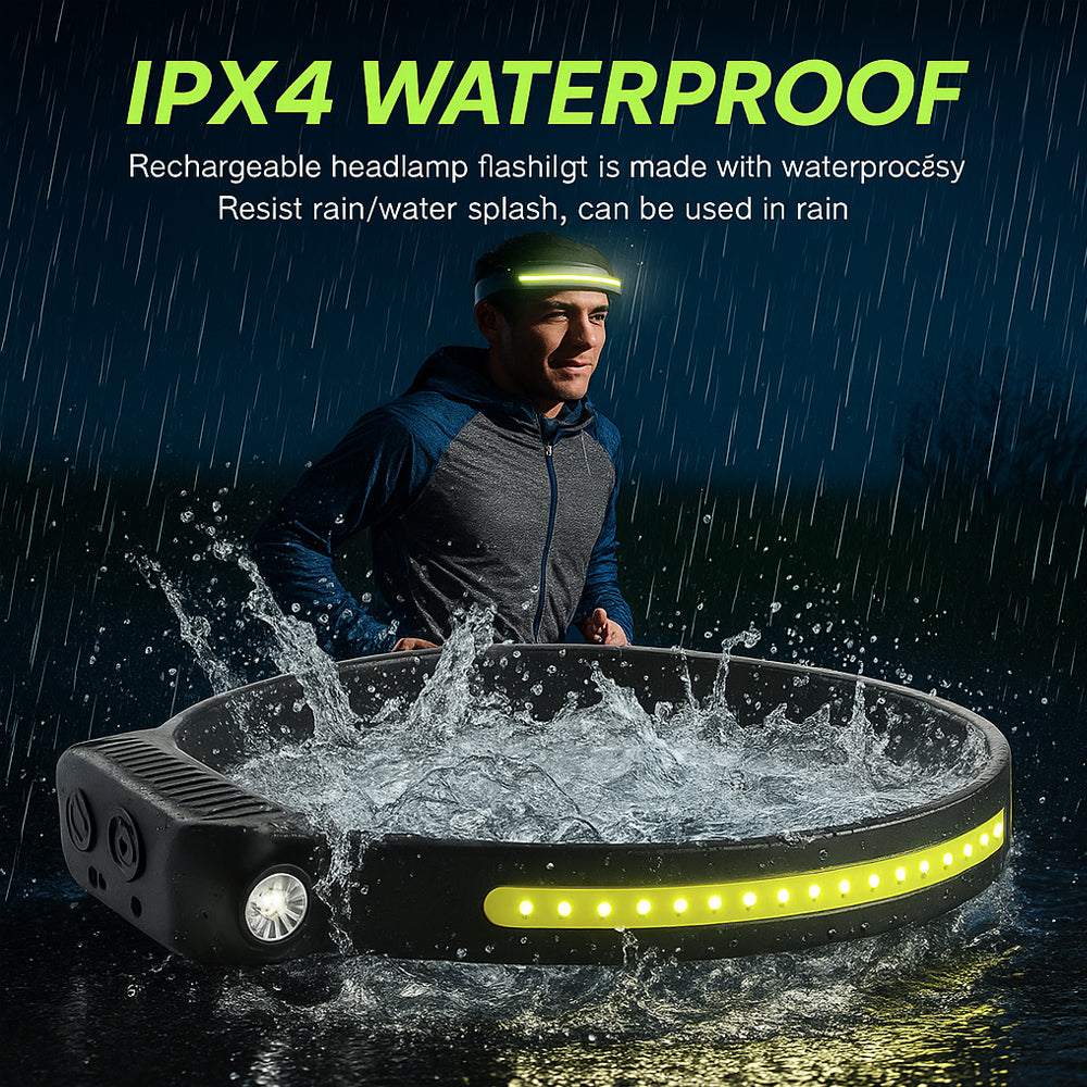 Hodelykt med COB-lys – 330 lumen, vannavvisende – 5 lysmoduser