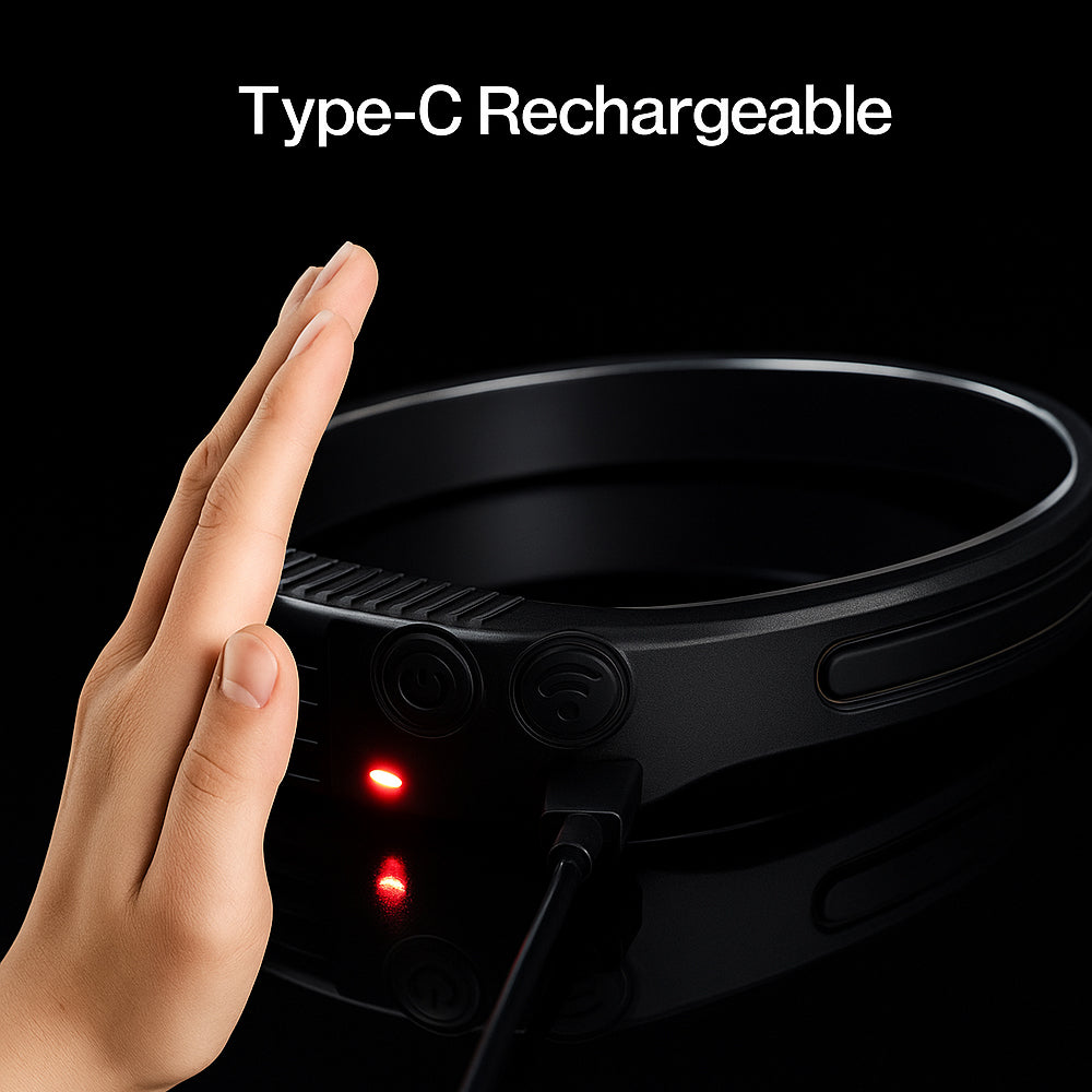 Hodelykt med COB-lys – 330 lumen, vannavvisende – 5 lysmoduser