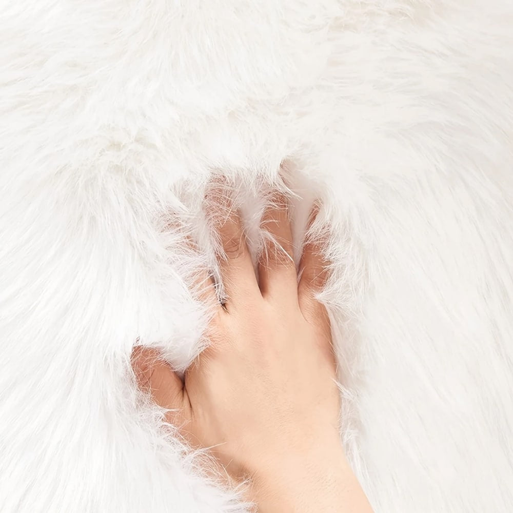 Faux Fur-teppe 60 x 90 cm – Hvit