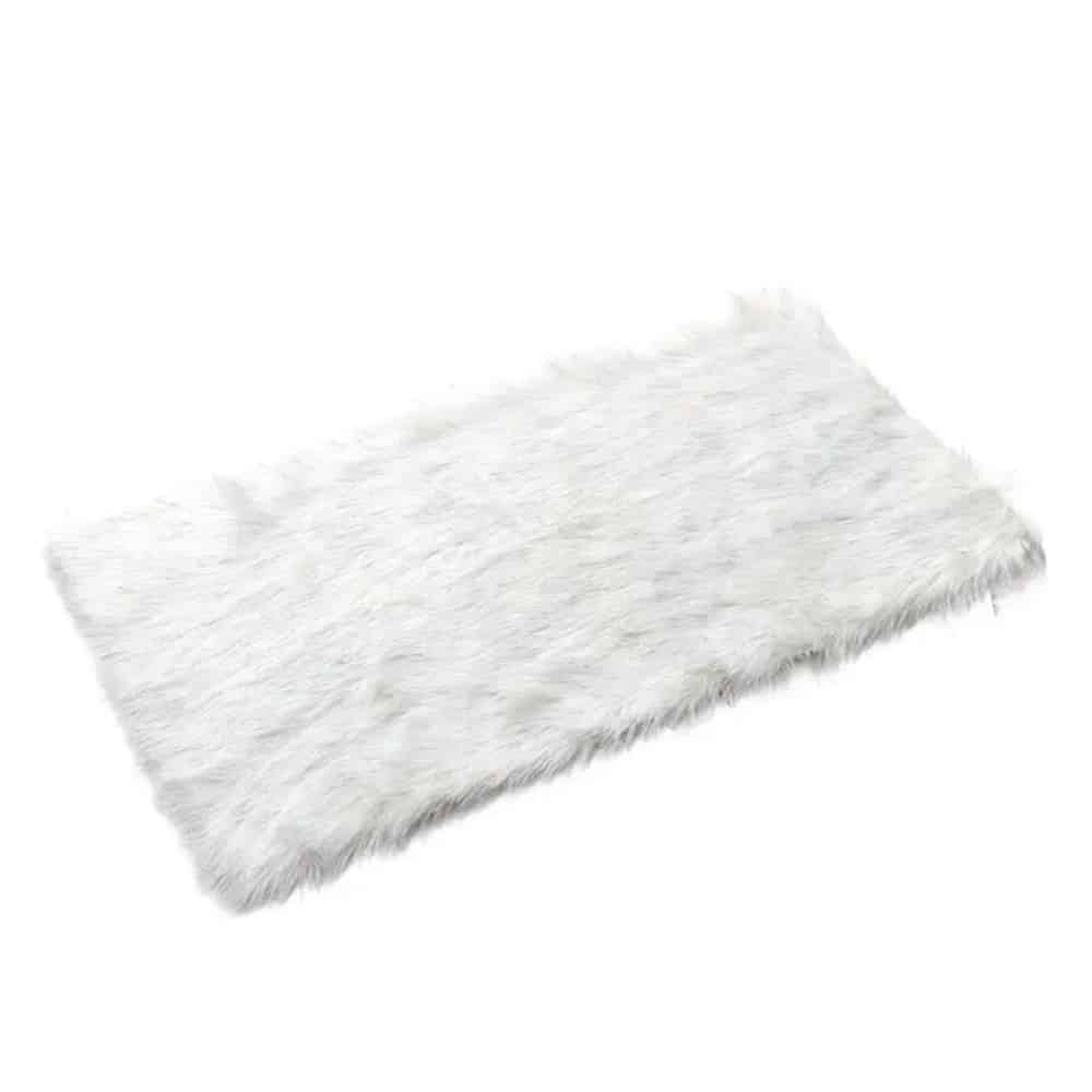 Faux Fur-teppe 60 x 90 cm – Hvit