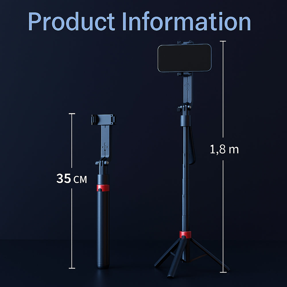 Selfiestick med intelligent ansiktssporing inkl. lys - Q185
