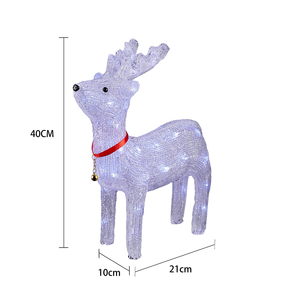 Reinsdyr Akryl - høyde 40 cm med LED-lys