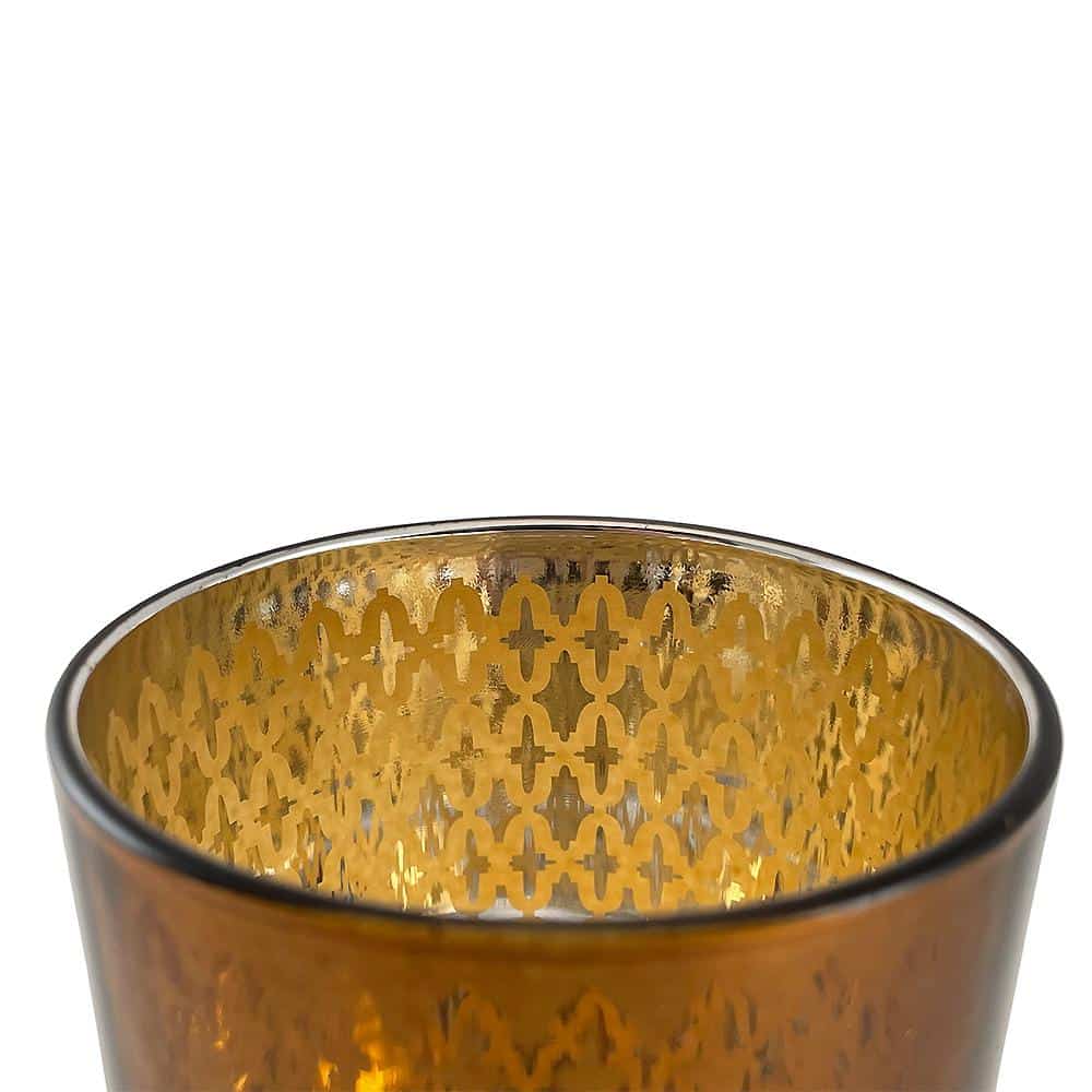 Telysholdere av glass (2 stk.) kobber/svart fra SIA Home Fashion