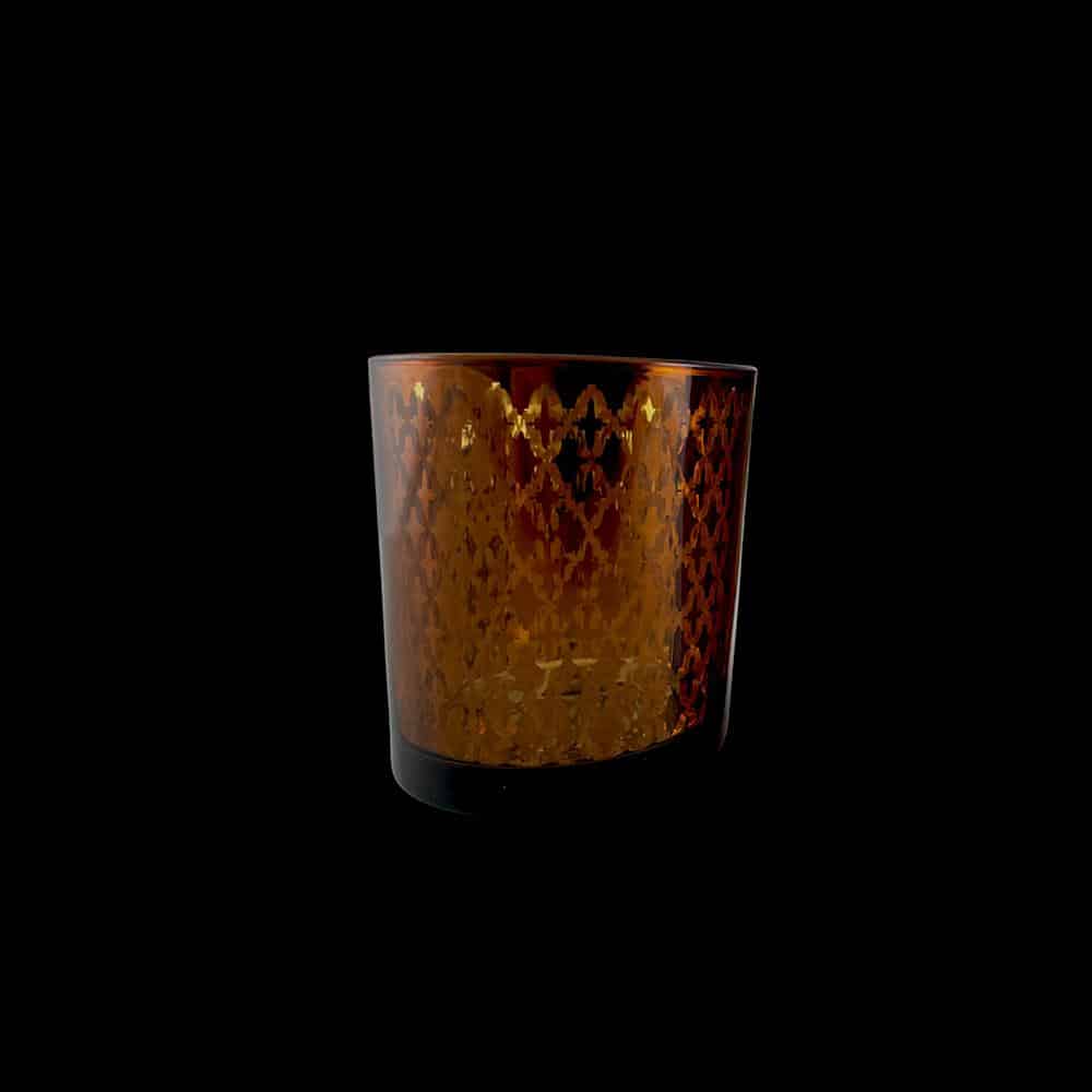 Telysholdere av glass (2 stk.) kobber/svart fra SIA Home Fashion