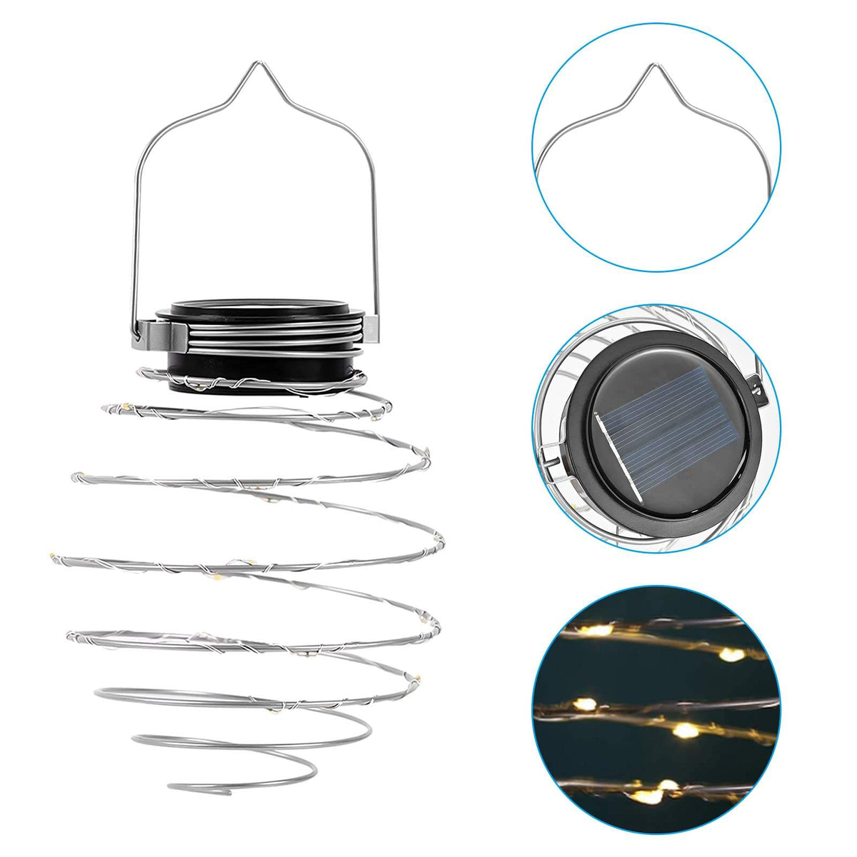 Solar Spiral hengelampe – 16 LED med varmt lys