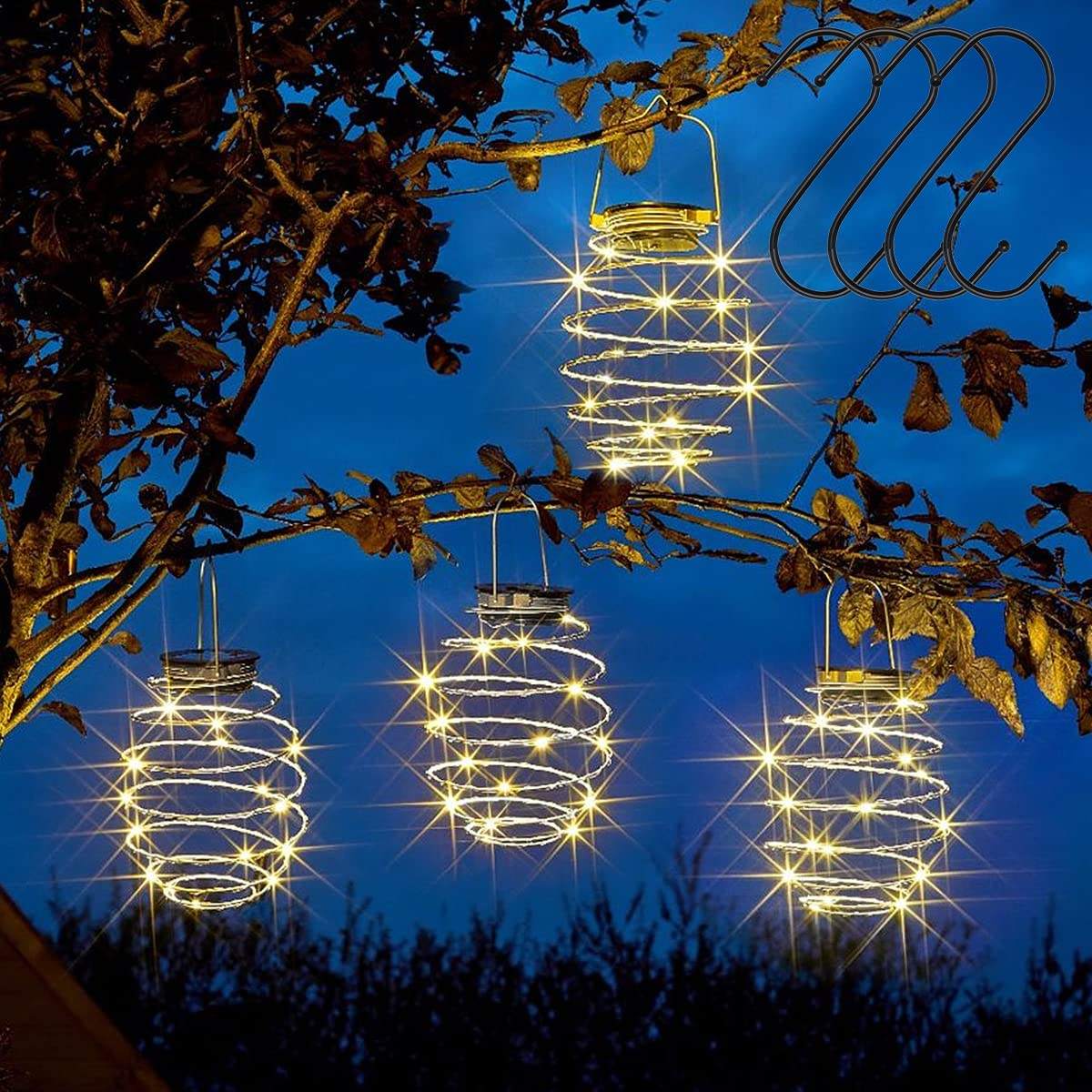 Solar Spiral hengelampe – 16 LED med varmt lys