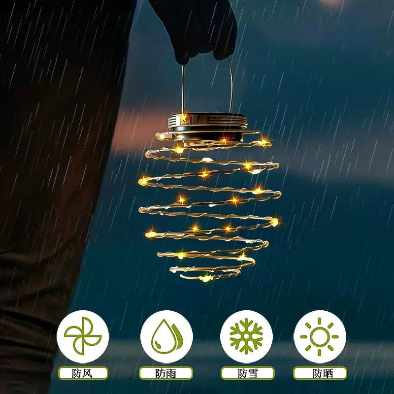 Solar Spiral hengelampe – 16 LED med varmt lys
