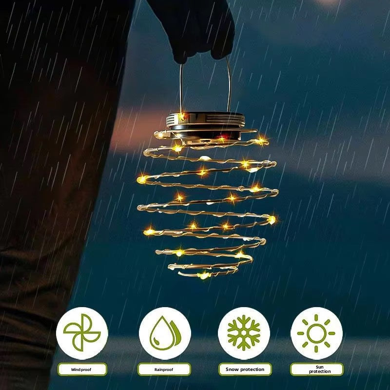 Solar Spiral hengelampe – 16 LED med varmt lys