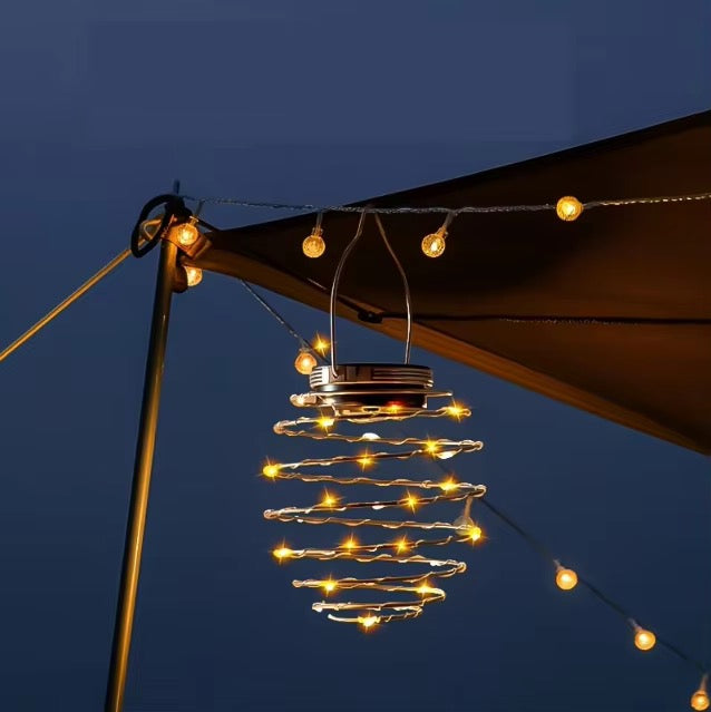 Solar Spiral hengelampe – 16 LED med varmt lys