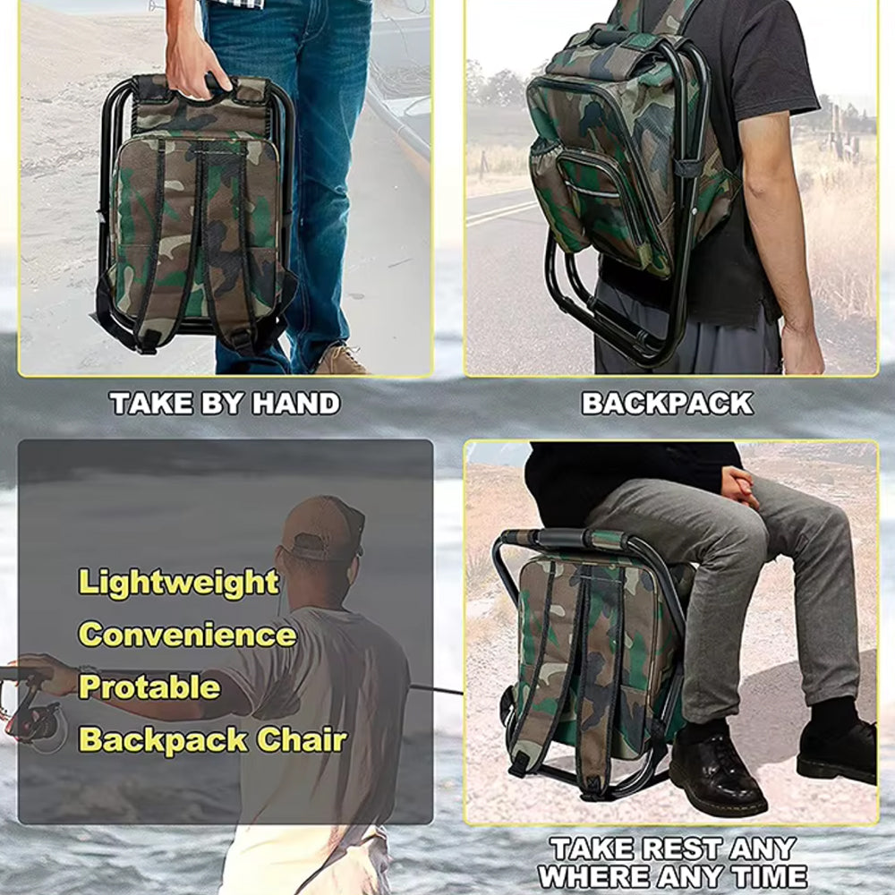Camouflage Ryggsekkstol 3-i-1 med Kjølebag