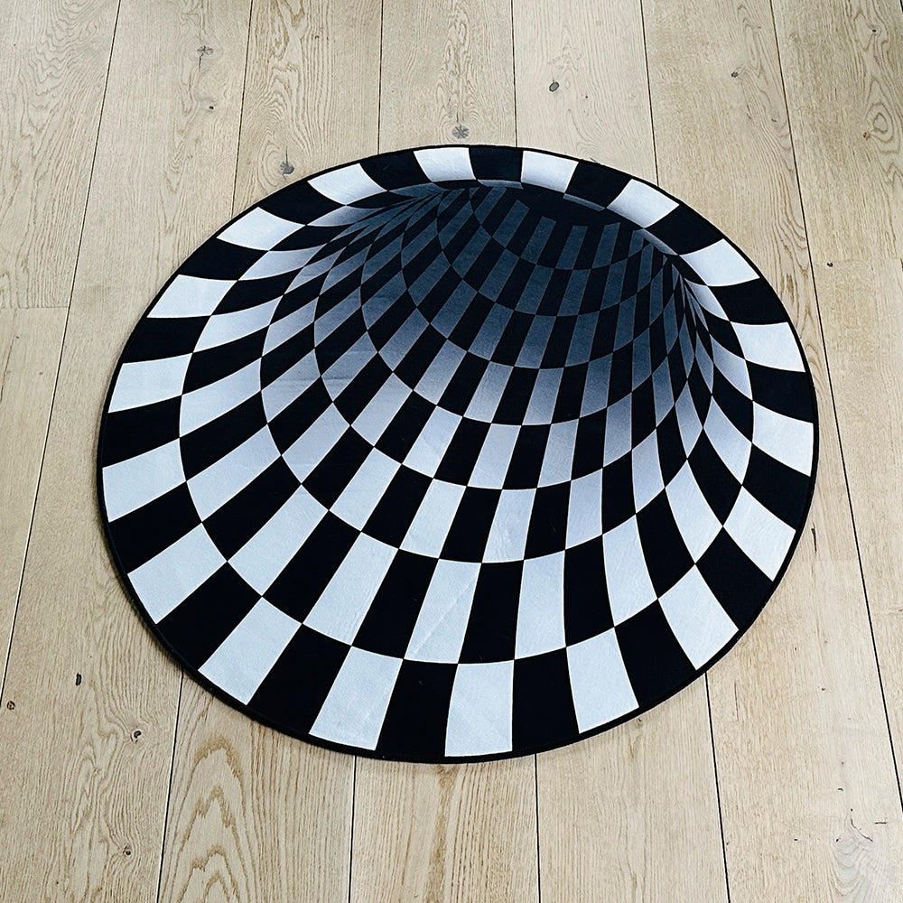 Rundt Vortex-3D-illusjonsteppe – 100 cm – sklisikkert