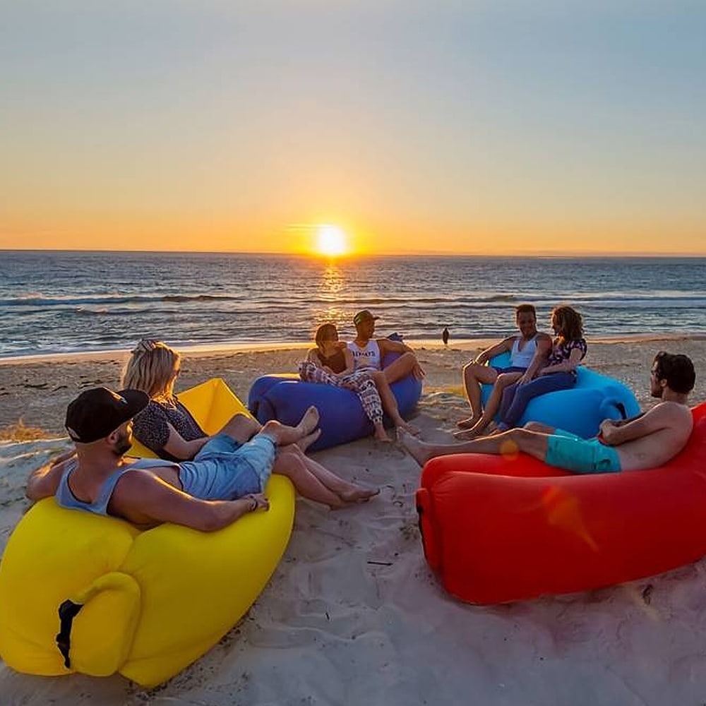 Air Bean oppblåsbar liggestol/liggesekk til strand, hage eller festival