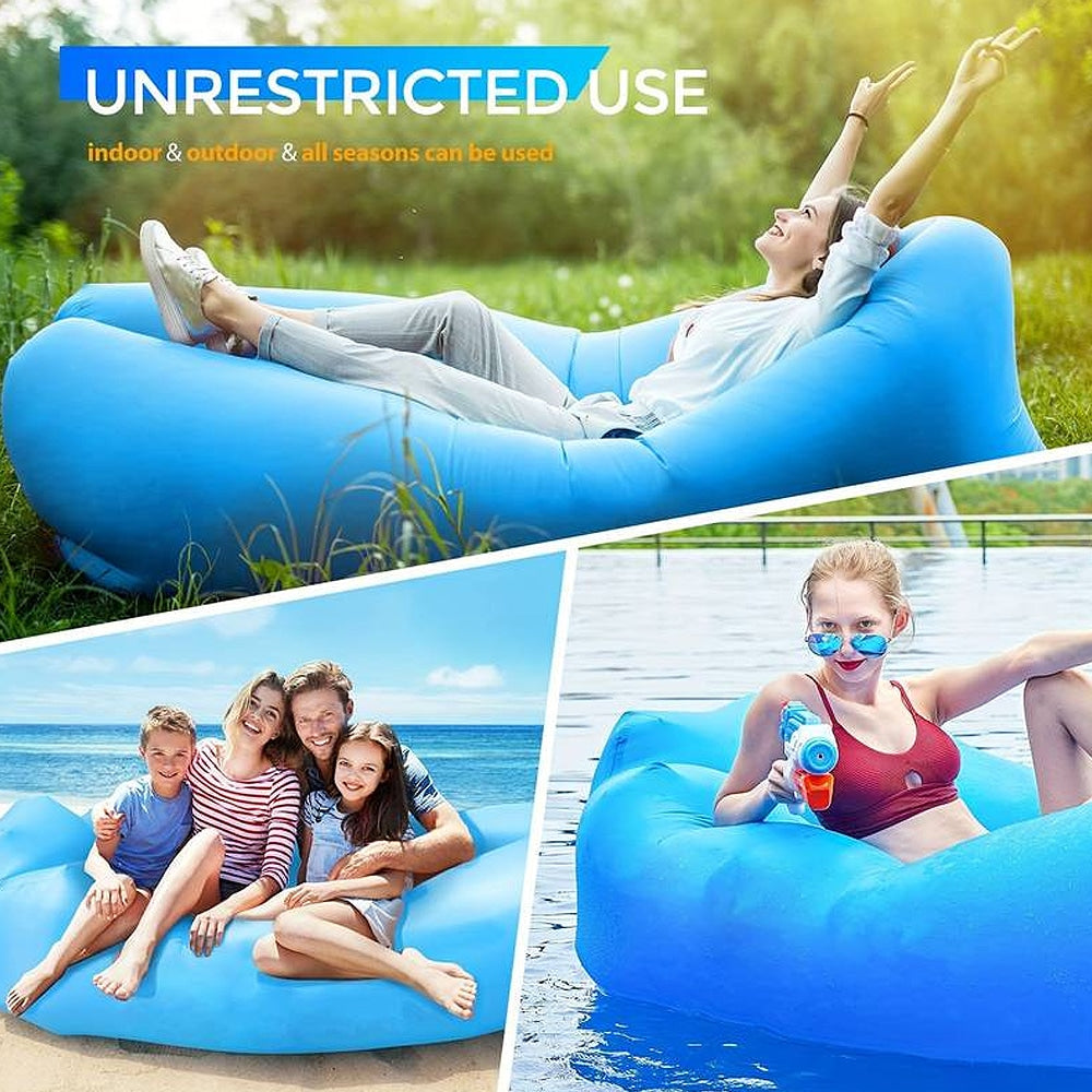 Air Bean oppblåsbar liggestol/liggesekk til strand, hage eller festival