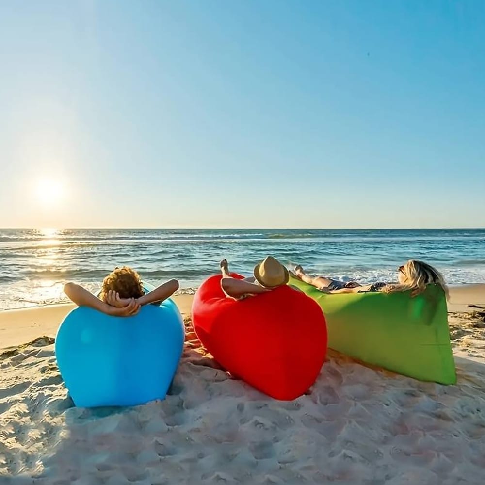 Air Bean oppblåsbar liggestol/liggesekk til strand, hage eller festival