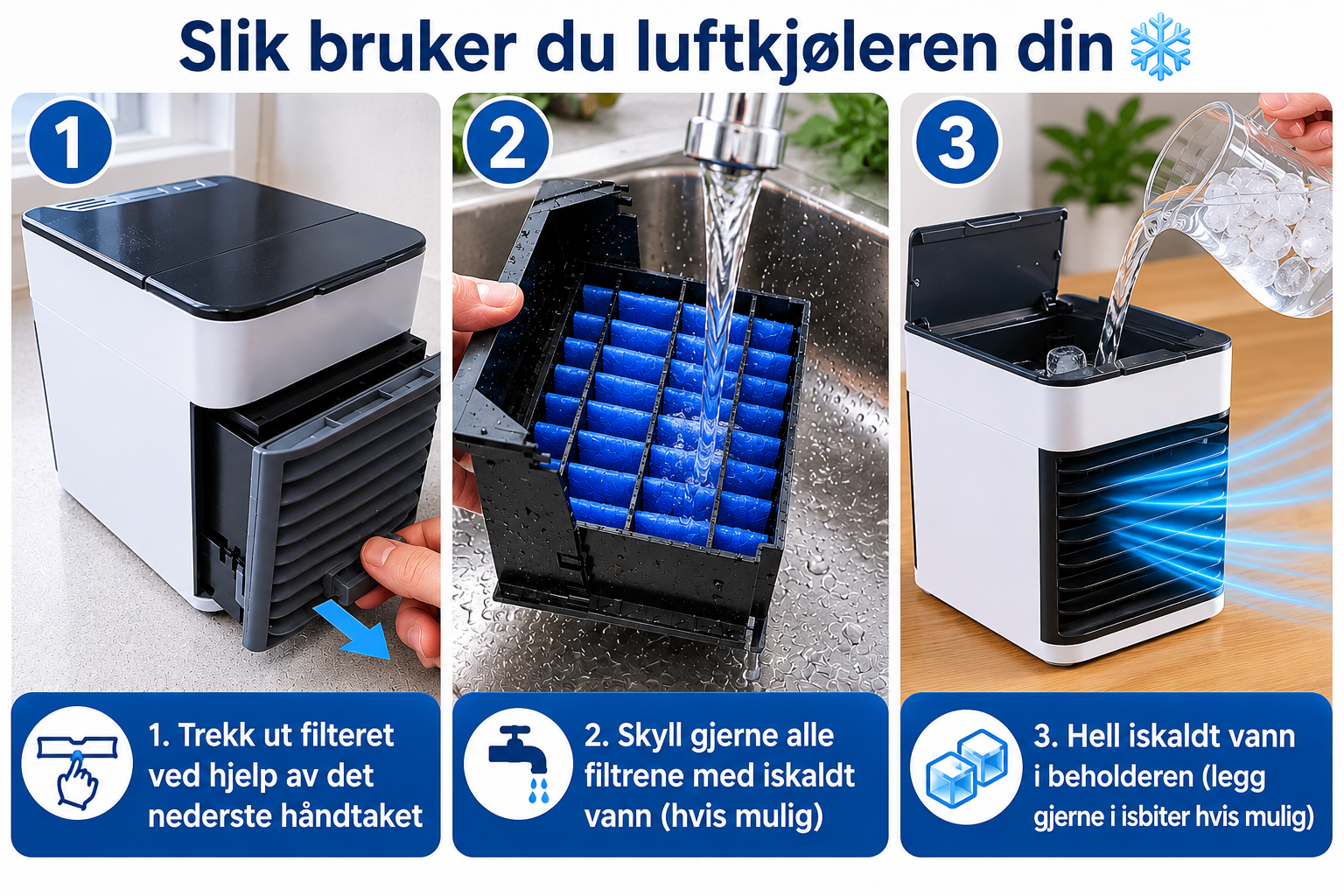Luftkjøler med 3-i-1-funksjon (Arctic Air)