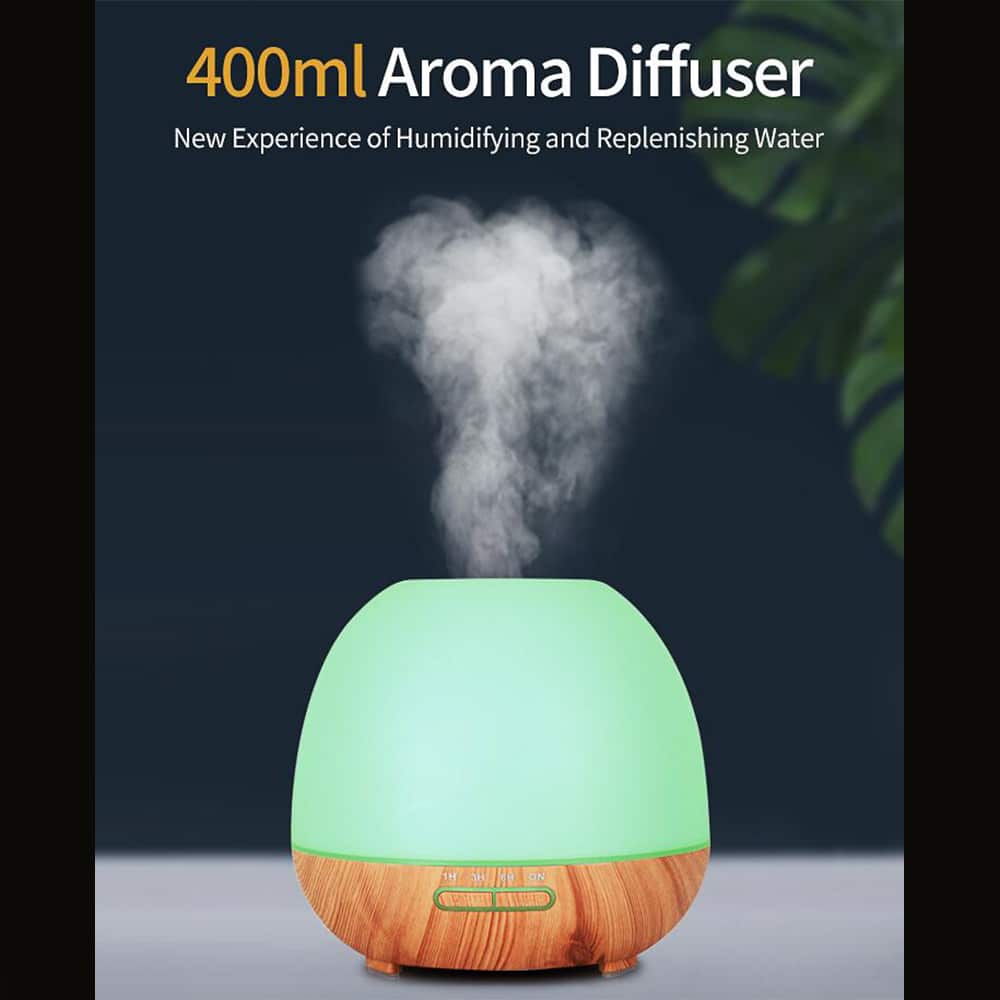 Aroma Diffuser 400 ML m/fjernkontroll - Stilren og vakker – 2 farger -