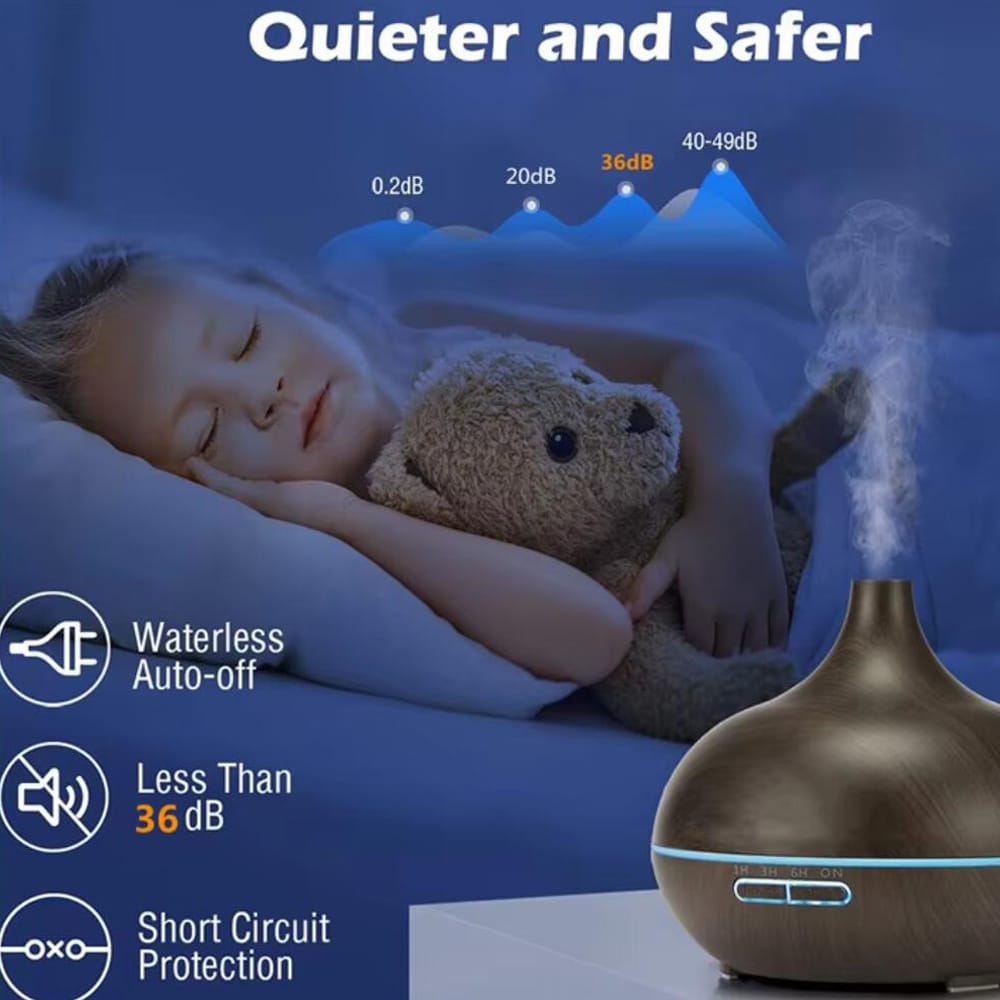 Aroma Diffuser – 500 ml med trelook