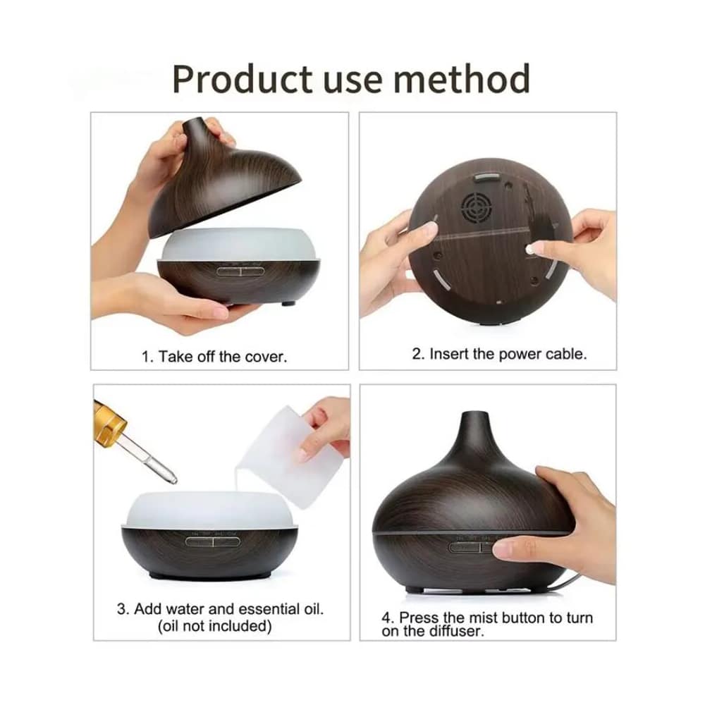 Aroma Diffuser – 500 ml med trelook