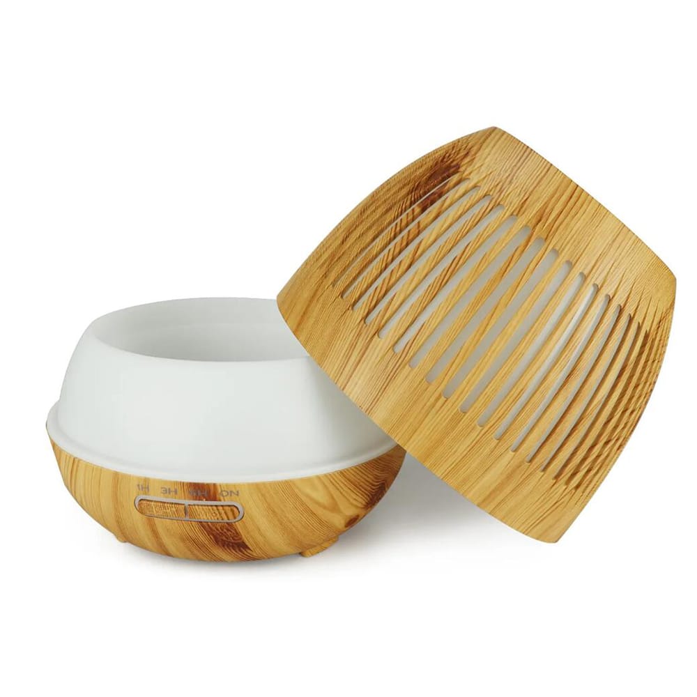 Aroma Diffuser 400 ML med fjernkontroll - Stilren i brun og lys tre -